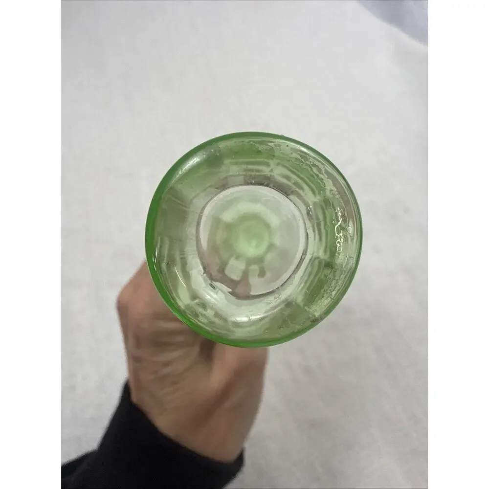 Vintage Uranium Glass Swung Bud Vase - 9
